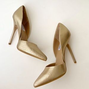 Steve Madden Gold Varsity Heels